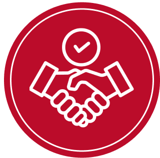 Handshake icon with checkmark